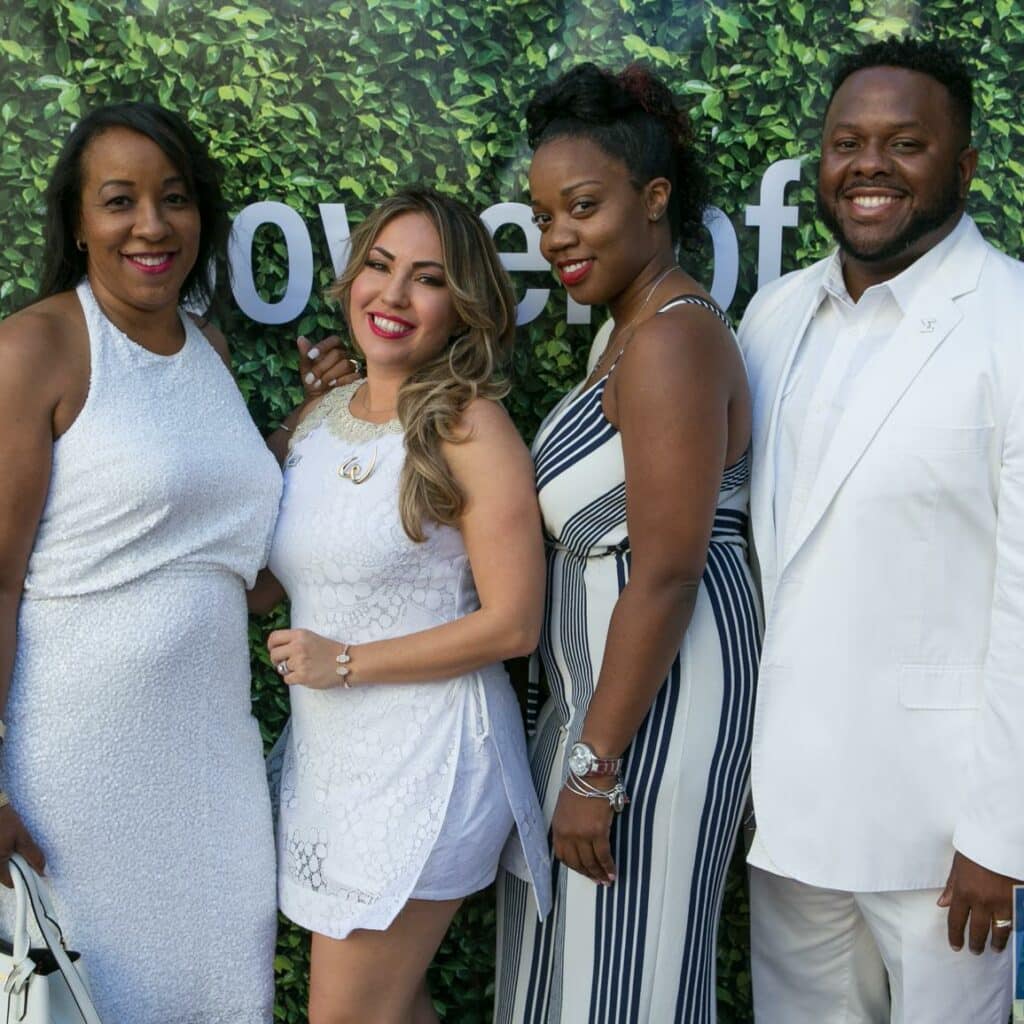 group of people dressed in white