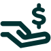 FREE AND EXCLUSIVE money with hand icon