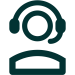 HANDS-ON SUPPORT person using headset icon